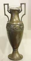 Szecessziós váza , ép csiszolt üveg betéttel,35 cm magas