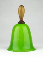 0Z299 Régi muránói zöld üveg karácsonyi csengő