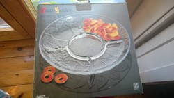 Nagyméretű gyümölcstál-tortatál-kínálótál-asztalközép+doboza átm.36 cm-Ajándékba is !