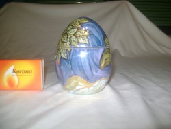 Aszalós-art family art nouveau porcelain egg bonbonier - hand painted