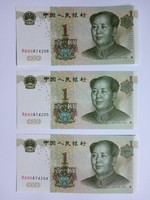 Unc  1 Yuan Kína 1999 !! 3 sorkövető !!!