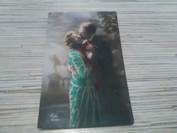 Antik képeslap. Szerelmesek.