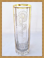Antik szögletes oldalú üveg pohár vagy váza