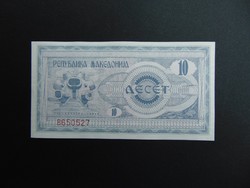 10 dinár 1992 Macedónia Hajtatlan bankjegy 