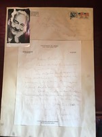 Szent-Györgyi Albert kézzel írt levele keretezve