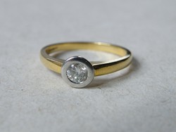 KK700  18 karátos brill köves arany  gyűrű 0.25 gyémánt 