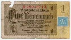 Németország 1 német Márka, 1937/1948 bélyeges, ritka, hiányos