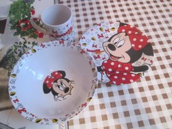 Minnie egér mese mintás gyerek étkező szett 3 darabos