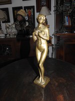 Szecis meztelen bronz nő - bronz akt szobor