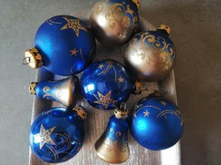 Kék arany színátmenetes karácsonyfadíszek