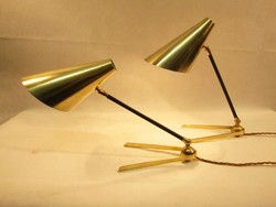 2 nagy fém állítható lámpa olvasólámpa mid century 60as évek stilnovo stílusban asztali lámpa