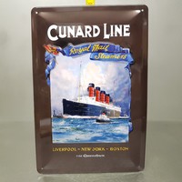 "Cunard Line Royal Mail Steamers" festett fém reklámtábla (1057)
