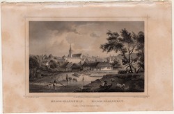 Maros - vásárhely, acélmetszet 1864, Hunfalvy, Rohbock, eredeti, képekben, Erdély, Marosvásárhely