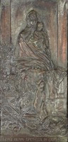0Z272 Antik vörösréz Madonna del' Olivo relief