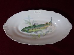 ANTIK  csehszlovák porcelán halas tál. Mérete 23 x 12,5 x 3,5 cm.