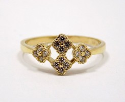 Stony flower gold ring (zal-au86160)