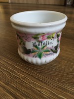 Katalin feliratú régi porcelán teás bögre
