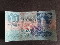 20 Korona 1913  Városi bélyegzéssel 
