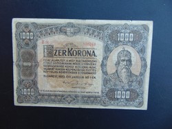 1000 korona 1920 B 06 nagy méretű bankjegy  