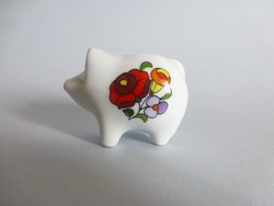 Kalocsai porcelán malac,szerencse malac alakú miniváza