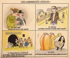 AKIK A GABONAFEJTÉST HÁTRÁLTATJÁK 4-es karikatúra az 50-es évekből  