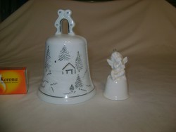 Karácsonyi porcelán csengő - két darab