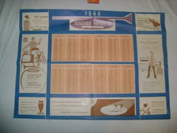Retro falinaptár, plakát naptár 1968 - "MAGYAR HIRDETŐ" - születésnapra vagy gyűjteménybe