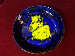 Városlőd ceramic bowl, diameter 24.5 cm. Blue / yellow pattern. He has!