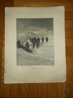I világháborús papír kép nyomat katonákkal kárpátok ormán