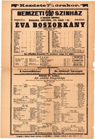 Nemzeti Színház plakát 1914, eredeti, 30 x 45 cm, Éva boszorkány, Somlai Arthur, Lugosi Béla 