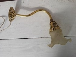 Antik réz fali lámpa burával 