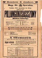 Magyar Királyi Operaház plakát 1913, eredeti, 31 x 44 cm, Pillangókisasszony, M. Medek Anna, 1914