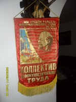 Eredeti szovjet nagy Lenin idézetű kommunista zászló