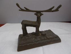 Bronz szarvas szobor, jelzett/Deer sculpture made of bronze/