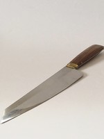 Rozsdamentes acél pengéjű fa/réz nyelű japán konyhai chef kés