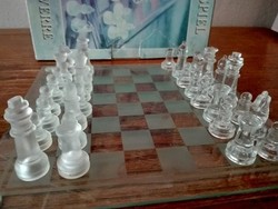 Üveg sakk készlet- hiánytalan