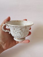 19.századi Meissen tűztövis levelekkel nagy teás csésze  /Antique Meissen porcelain tea cup