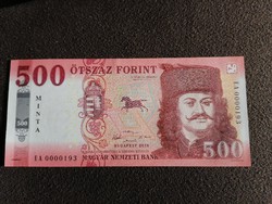Hajtatlan  !!!! Unc !!!!  500 Forint 2018 Minta !