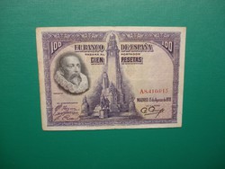 Spanyolország 100 pesetas 1928 Cervantes Ritkább!