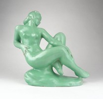 0Z474 Komlós kerámia art deco női akt szobor