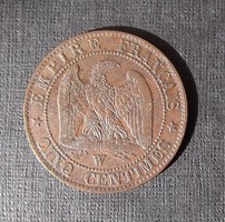 5 centimes 1855 W