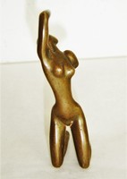 Modern bronz akt torzó szobrocska