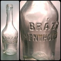 "Brázay Mentholszesz" színtelen kis sósborszeszes üveg (1089)
