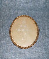 Anti üvegezett ovális képkeret csipkével 26*31 cm (n)