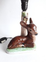 Izsépy? őzike lámpa - őz figurával díszített lámpatest - Bambi gyermek éjjelilámpa - retro kerámia