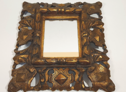 Antik tükör gyönyörü faragott fa keretben