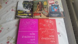 Nők Lapja Évkönyve 1974,1976, Füles Évkönyv 1980,1986, Nyári Horoszkóp 1989 könyv eladó!