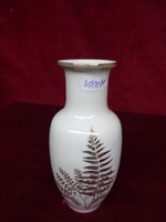 Spanyol porcelán váza, aranyozott szegéllyel és díszítéssel. 16 cm magas.