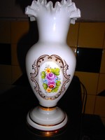 Szecessziós stíl kézzel festett  üveg váza