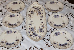 ÚJ Zsolnay búzavirágos süteményes készlet